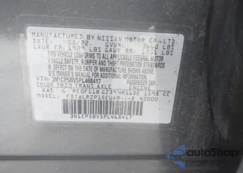 2023 Nissan Kicks S Xtronic Cvt from USA, damaged, VIN 3N1CP5BV5PL468417